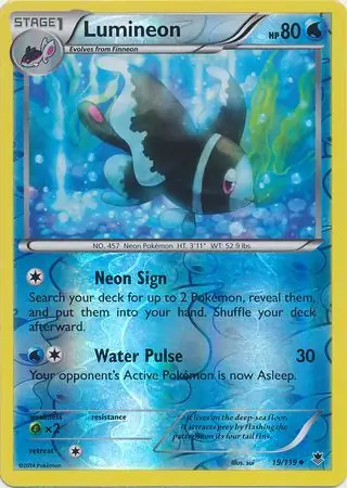 Lumineon Reverse Holo Pokemon card from Phantom Forces