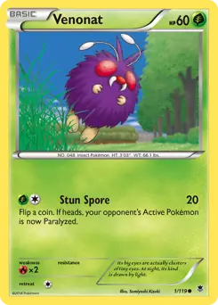 Venonat Pokemon card from Phantom Forces