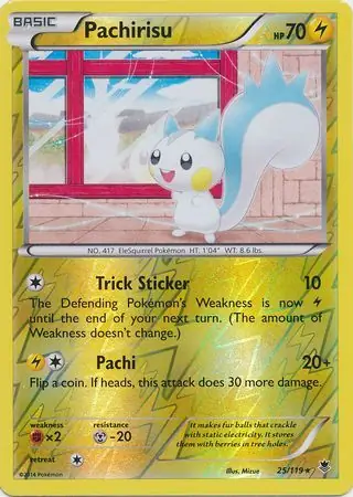 Pachirisu Reverse Holo Pokemon card from Phantom Forces