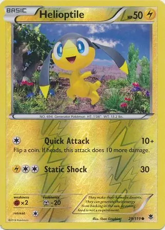 Helioptile Reverse Holo Pokemon card from Phantom Forces