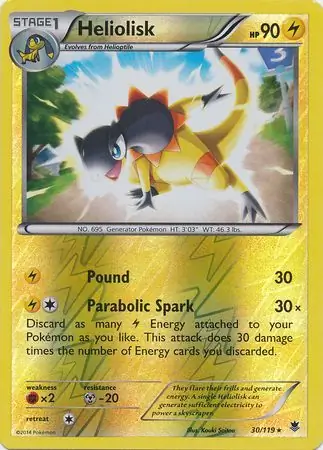Heliolisk Reverse Holo Pokemon card from Phantom Forces