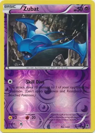 Zubat Reverse Holo Pokemon card from Phantom Forces