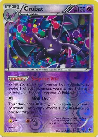 Crobat Reverse Holo Pokemon card from Phantom Forces