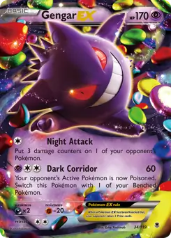 Gengar EX Pokemon card from Phantom Forces