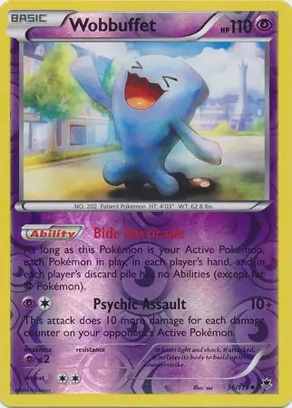 Wobbuffet Reverse Holo Pokemon card from Phantom Forces
