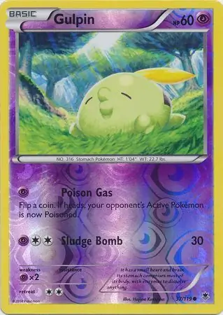 Gulpin Reverse Holo Pokemon card from Phantom Forces