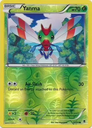 Yanma Reverse Holo Pokemon card from Phantom Forces
