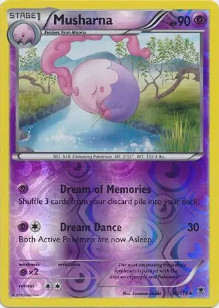 Musharna Reverse Holo Pokemon card from Phantom Forces