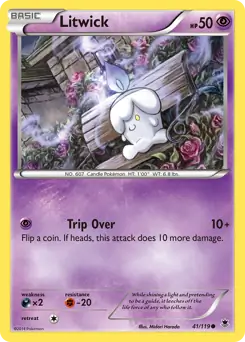 Litwick Pokemon card from Phantom Forces