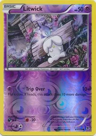 Litwick Reverse Holo Pokemon card from Phantom Forces