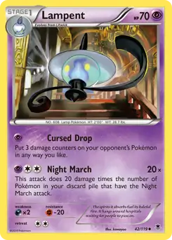 Lampent Pokemon card from Phantom Forces