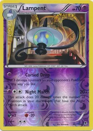 Lampent Reverse Holo Pokemon card from Phantom Forces