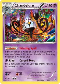 Chandelure Holo Pokemon card from Phantom Forces