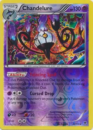 Chandelure Reverse Holo Pokemon card from Phantom Forces