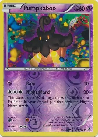 Pumpkaboo Reverse Holo Pokemon card from Phantom Forces