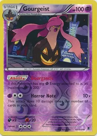 Gourgeist Reverse Holo Pokemon card from Phantom Forces