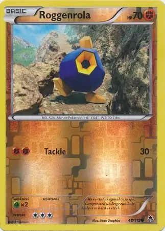 Roggenrola Reverse Holo Pokemon card from Phantom Forces