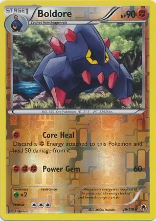 Boldore Reverse Holo Pokemon card from Phantom Forces