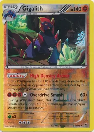 Gigalith Reverse Holo Pokemon card from Phantom Forces