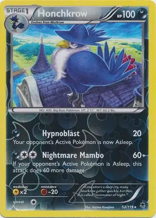 Honchkrow Reverse Holo Pokemon card from Phantom Forces