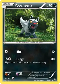 Poochyena Pokemon card from Phantom Forces