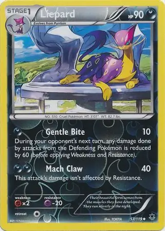 Liepard Reverse Holo Pokemon card from Phantom Forces