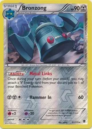 Bronzong Reverse Holo Pokemon card from Phantom Forces
