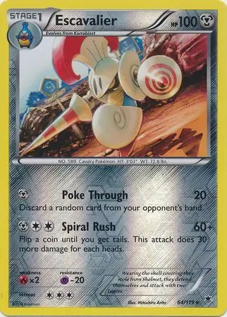 Escavalier Reverse Holo Pokemon card from Phantom Forces