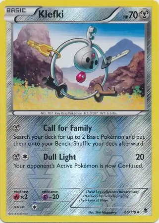 Klefki Reverse Holo Pokemon card from Phantom Forces