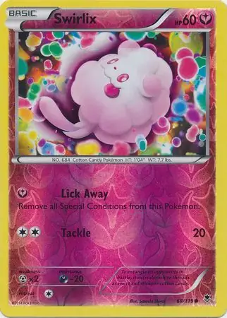 Swirlix Reverse Holo Pokemon card from Phantom Forces