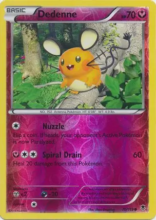 Dedenne Reverse Holo Pokemon card from Phantom Forces