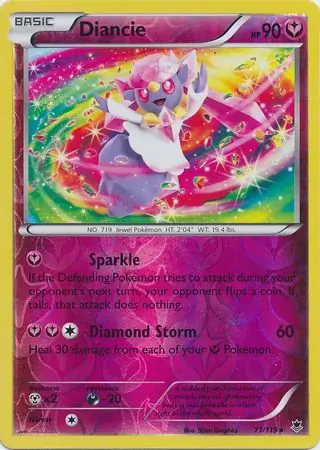 Diancie Reverse Holo Pokemon card from Phantom Forces