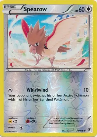 Spearow Reverse Holo Pokemon card from Phantom Forces