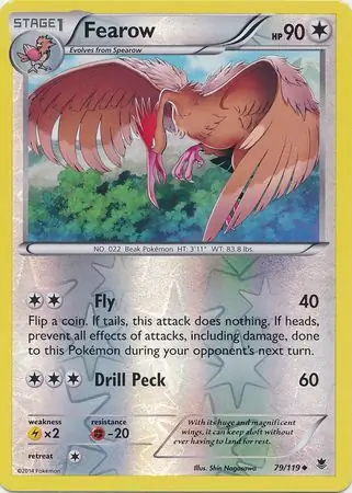 Fearow Reverse Holo Pokemon card from Phantom Forces