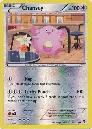 Chansey Reverse Holo Pokemon card from Phantom Forces