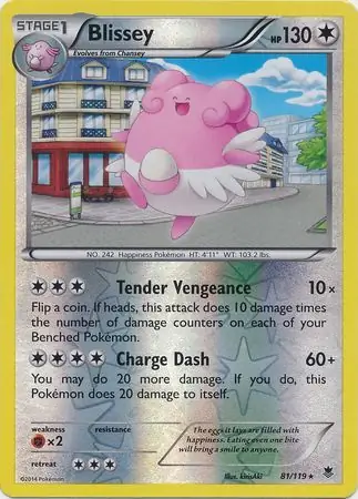 Blissey Reverse Holo Pokemon card from Phantom Forces