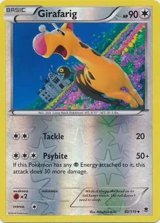 Girafarig Reverse Holo Pokemon card from Phantom Forces