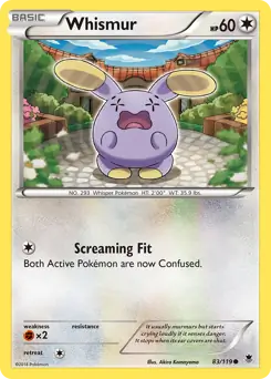 Whismur Pokemon card from Phantom Forces
