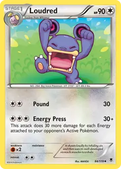 Loudred Pokemon card from Phantom Forces