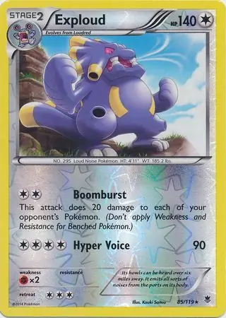 Exploud Reverse Holo Pokemon card from Phantom Forces