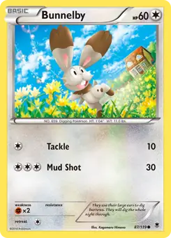 Bunnelby Pokemon card from Phantom Forces