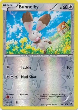 Bunnelby Reverse Holo Pokemon card from Phantom Forces
