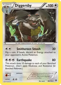 Diggersby Pokemon card from Phantom Forces