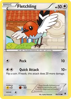 Fletchling Pokemon card from Phantom Forces