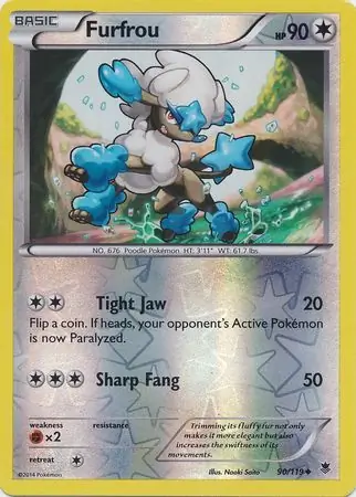 Furfrou Reverse Holo Pokemon card from Phantom Forces