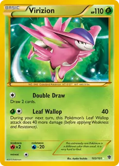 Virizion Secret Pokemon card from Plasma Blast