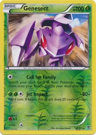 Genesect Reverse Holo Pokemon card from Plasma Blast