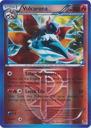 Volcarona Reverse Holo Pokemon card from Plasma Blast
