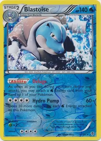 Blastoise Reverse Holo Pokemon card from Plasma Blast
