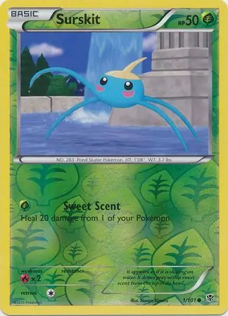 Surskit Reverse Holo Pokemon card from Plasma Blast